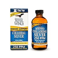 Natural Path Silver Wings Colloidal Silver Liquid - Enhanced Immune Support Supplement - High Strength, 250ppm (1250mcg) - 8oz Dropper