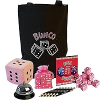 Bunco Game Kit for 12 or 16 Players. Enough Supplies to Host up to 28 Players. Complete Bunco Set with an Additonal 12 Pink Bunco Dice