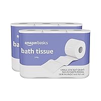 Amazon Basics 2-Ply Toilet Paper, 12 Rolls (2 Packs of 6), Equivalent to 51 regular rolls