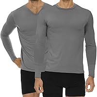 Thermajohn Thermal Shirts for Men Size 4XL 2 Pk Crew & V-Neck Grey