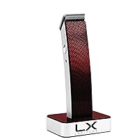 Precision Hair Trimmer & Body Groomer for Men- 4 Attachments, All-In-One Cordless Design, Steel Blades & Carbon Fiber Finish- Red