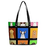 Womens Handbag Dog Leather Tote Bag Top Handle Satchel Bags For Lady