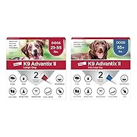 K9 Advantix II XL Dog Over 55 lbs & Large Dog 21-55 lbs Vet-Recommended Flea, Tick & Mosquito Treatment & Prevention | 2-Mo Supply Each