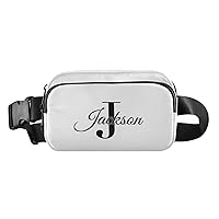 White Custom Fanny Pack Everywhere Belt Bag Personalized Fanny Packs for Women Men Crossbody Bags Fashion Waist Packs Bag with Adjustable Strap for Outdoors Travel Festival Rave