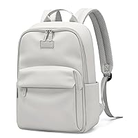 GOLF SUPAGS Laptop Backpack for Women Fits 15 Inch Thin Notebook PU Leather Casual Daypack Work Travel (Grey Fog)