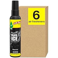 LITTLE TREES Car Air Freshener. SPRAY Provides a Long-Lasting Scent for Auto or Home. On-the-go Freshness. Black Ice, 6 Air Fresheners