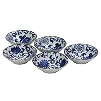60727 Small Bowl, Dyed Chrysanthemum Arabesque Diameter 5.5 inches (14 cm), Pack of 5