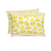 Satin Pillowcase for Hair and Skin, Pineapple Smooth Silk Pillow Covers Set of 2, Yellow Striped Summer Fruits Watercolor Lightweight Pillow Cases Cover with Hidden Zipper Closure, 20