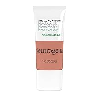 Neutrogena Clear Coverage Flawless Matte CC Cream, Full-Coverage Color Correcting Cream Face Makeup with Niacinamide (b3), Hypoallergenic, Oil Free & -Fragrance Free, Warm Honey, 1 oz