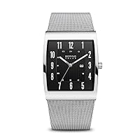 BERING Men's Solar Movement Watch, Solar Collection with Stainless Steel and Sapphire Glass 16433-XXX Watch Strap, Waterproof: 3 ATM, Silver/silver