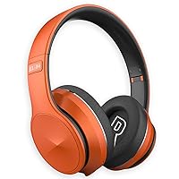 Wireless Bluetooth Headphones, Foldable Over Ear Headphones with Microphone, Noise Cancelling Headphones for Cellphone PC Class Home Office Travel (Orange)