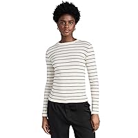 Vince Women's Striped Long Sleeve Crew Tee