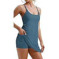 Women Tennis Dress Workout Dress Exercise Dress with Built-in Bras & Shorts Golf Athletic Dresses for Women