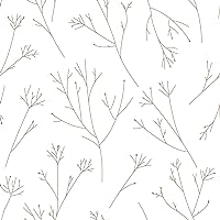 RoomMates RMK11678WP Brown and White Twigs Peel and Stick Wallpaper,Brown & White, Roll
