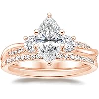 10k Rose Gold Accented Engagement Ring Moissanite (2 CT)