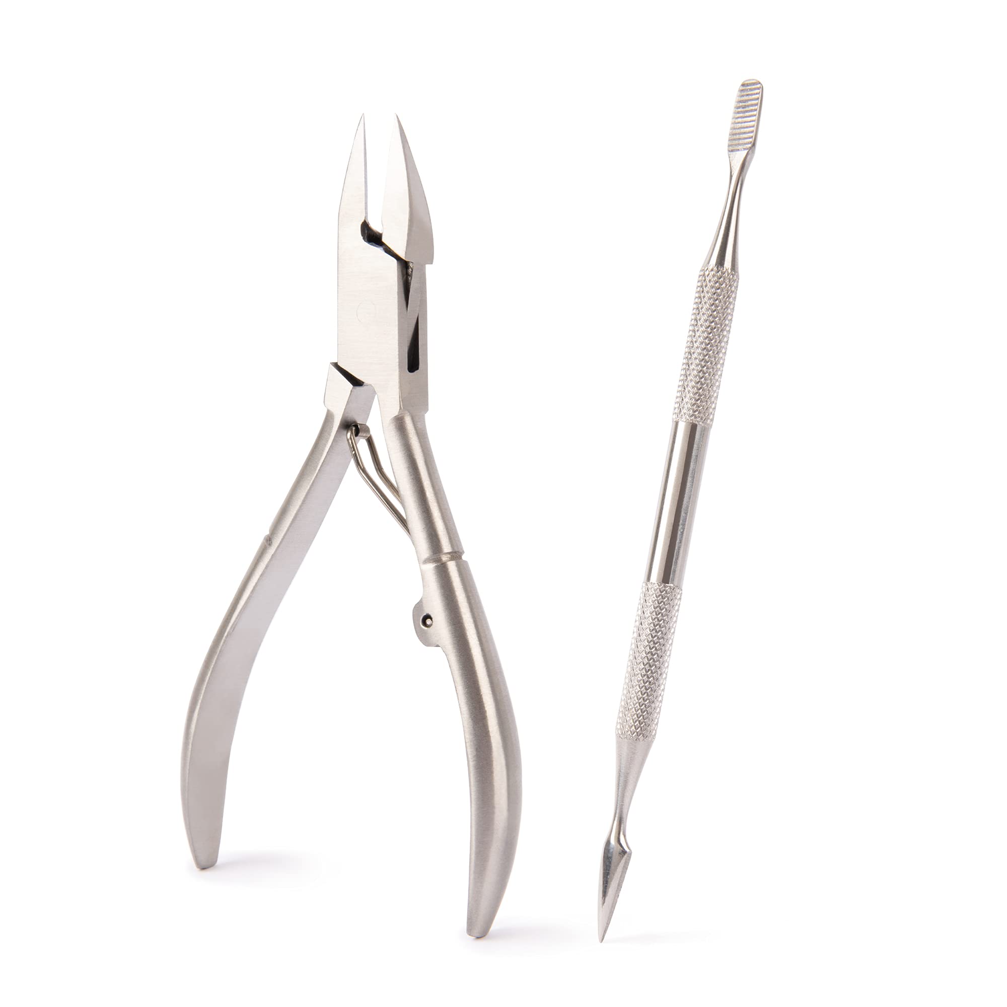 TRIM Simply Foot Ingrown Toenail Kit – Includes Stainless Steel Toenail Nipper and Stainless Steel Dual-Ended File – Easy to Use Foot Care Tools – for Men and Women – Silver – 2 Piece Set
