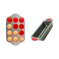 Boxiki Kitchen Combo - Non-Stick 12 Cup Silicone Muffin Pan & Premium Steel Banana Bread Loaf Pan - Perfect for Baking Muffins, Cupcakes, and Banana Bread.