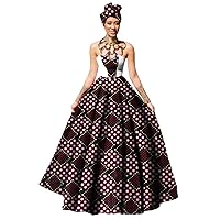 Womens African Dress Dashikis Print Gown Party Dress Maxi and Strapless Women Clothing