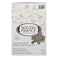 South Of France Natural Body Care Triple Milled Large 6OZ Bar Soap (Violet Bouquet, 1 Bar)