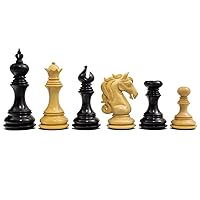 The Cavalry Series Luxury Chessmen Ebony 4.25