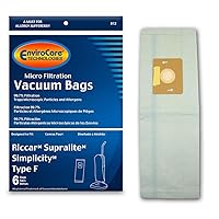 EnviroCare Replacement Micro Filtration Vacuum Cleaner Dust Bags made to fit Riccar Supralite and Simplicity Type F Uprights 6 pack