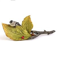 Top Collection Miniature Fairy Garden and Terrarium Little Bird and Ladybug on Leaves, Mini