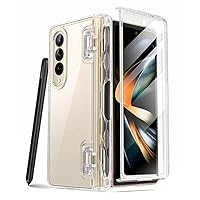 for Samsung Galaxy Z Fold 4 Case 5G Slim Stylish Protective Bumper Case with Built-in Screen Protector,Clear,PC TPU