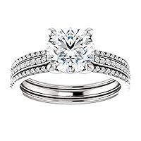 1.20 CT Round Moissanite Engagement Ring Wedding Ring Eternity Band Vintage Solitaire 4-Prong Silver Jewelry Anniversary Promise Ring Gift by Neerja Jewels