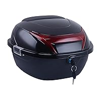 -35L KKSLSO Motorcycle Tour Tail Box Scooter Trunk Luggage Top Lock Storage Carrier Helmet Luggage Storage Top Case Moped/Scooter Tour Trunk,with Mounting Accessories 
