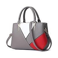 PU Leather Tote for Women Fashion Multi-coloured Patchwork Handbag Large Capacity Work Commuter Satchel Shoulder Bags