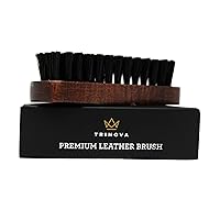 TriNova Leather Brush for Cleaning Upholstery, Cleaner car Interior, Furniture, Couch, Sofa, Boots, Shoes and More. Premium Quality