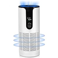 SISMEL Car Air Purifier,Silent Rechargeable Portable Air Purifier Lonizer with Display Screen,Air Purifier with HEPA Filter,for Car,Home,and Office(White)