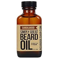SANDALWOOD Scented Beard Oil - Beard Conditioner 3 Oz Easy Applicator - Natural - Vegan and Cruelty Free Care for Beards - Gifts for Men with Beards