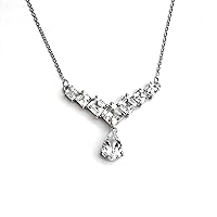 Sparkle White Topaz Necklace Bridal Wedding Jewelry Proposal Necklace Sterling Silver Gemstone Boho Jewelry