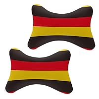 Germany Flag Yellow Red Black Stripes Art Car Headrest Protect Neck Pillow Cervical Pillow Neck and Shoulder Pain Relief Travel Neck Pillow, Neck Support Headrest Pillow for Driving Travel