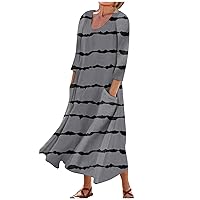 Maxi Dresses for Women Casual Summer Elegant Formal Floral Flowy Smocked Long Sleeve Plus Size Trendy Long Dress