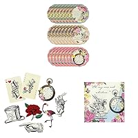 Talking Tables Pack of 24 Alice in Wonderland Themed Disposable Paper Plates & Truly Alice Party Prop Set for a Tea Party & General Party Decoration, Multicolor & Alice in Wonderland Party Supplies