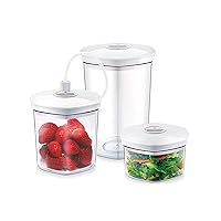 Avid Armor Vacuum Food Containers 3 Piece Set for Home Kitchen, Coffee  Drinkers, Pasta Lovers Keep Your Food Fresh Cannister Sizes: 2L, 1.4L, and  0.7L