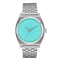 Nixon A045-2084-00 Men's Analogue Quartz Watch with Stainless Steel Strap, Silver turquoise, Bracelet