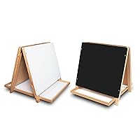 Flipside Products - Crestline Table Top Easel Double Sided (Black Chalkboard/White Dry Erase), 18.5