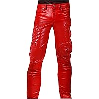 Mens Akira Capsule Logo Pill Kaneda Red Bomber Motorcycle Synthetic Leather Jacket