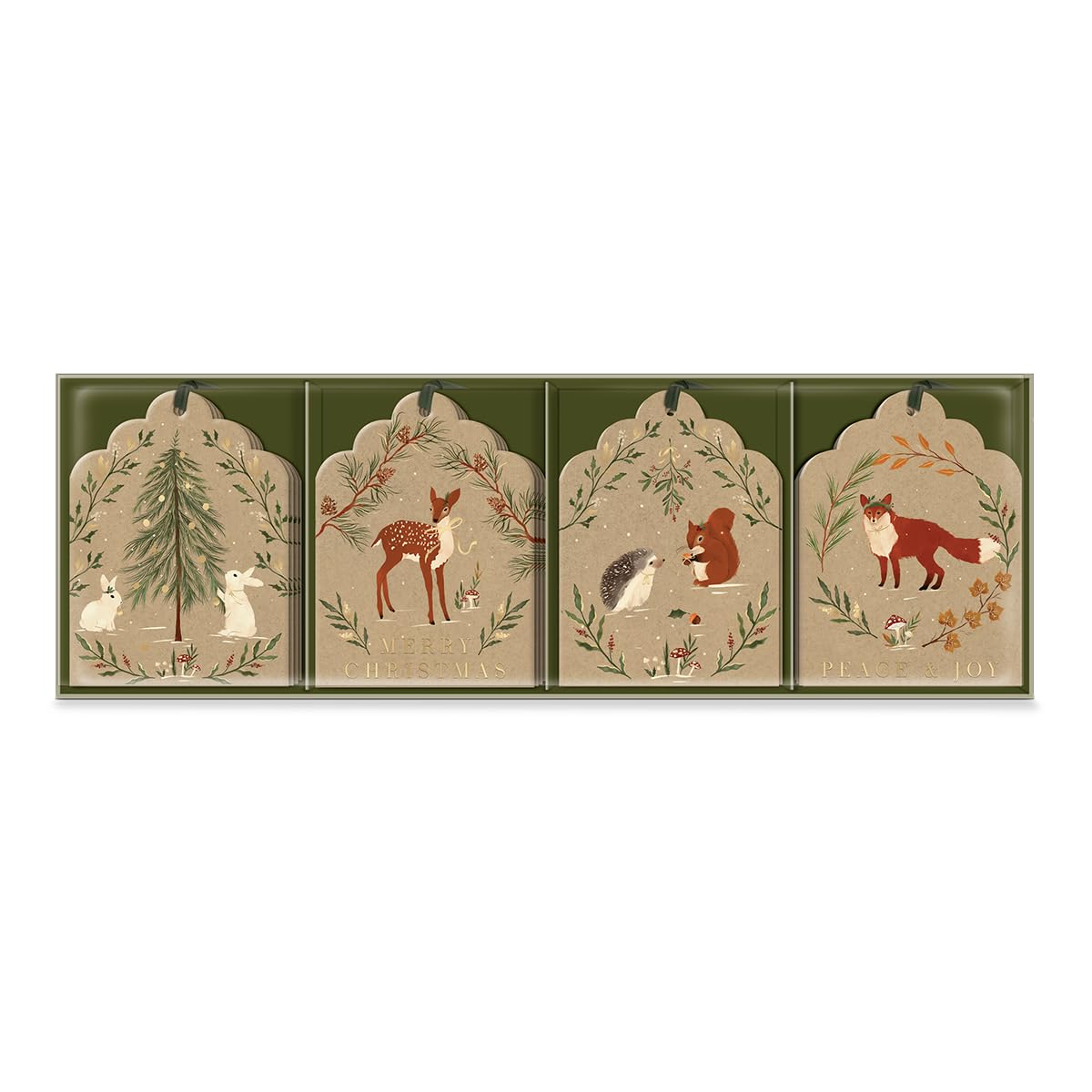 Molly & Rex Woodland Christmas Gift Tag Set of 16 (31970)