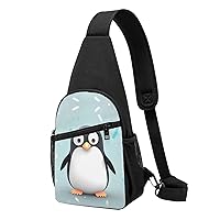 Sling Bag Crossbody for Women Fanny Pack Cute Penguin Chest Bag Daypack for Hiking Travel Waist Bag