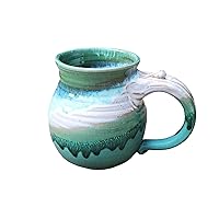 Huge Turquoise Falls Mug 32oz Hand Thrown North Carolina Pottery Mug