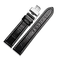 RAYESS Genuine leather watchband With Butterfly Clasp Bands Croco Bracelet for men straps 12 13 14 15 16 17 18 19 20 21 22 23 24 mm