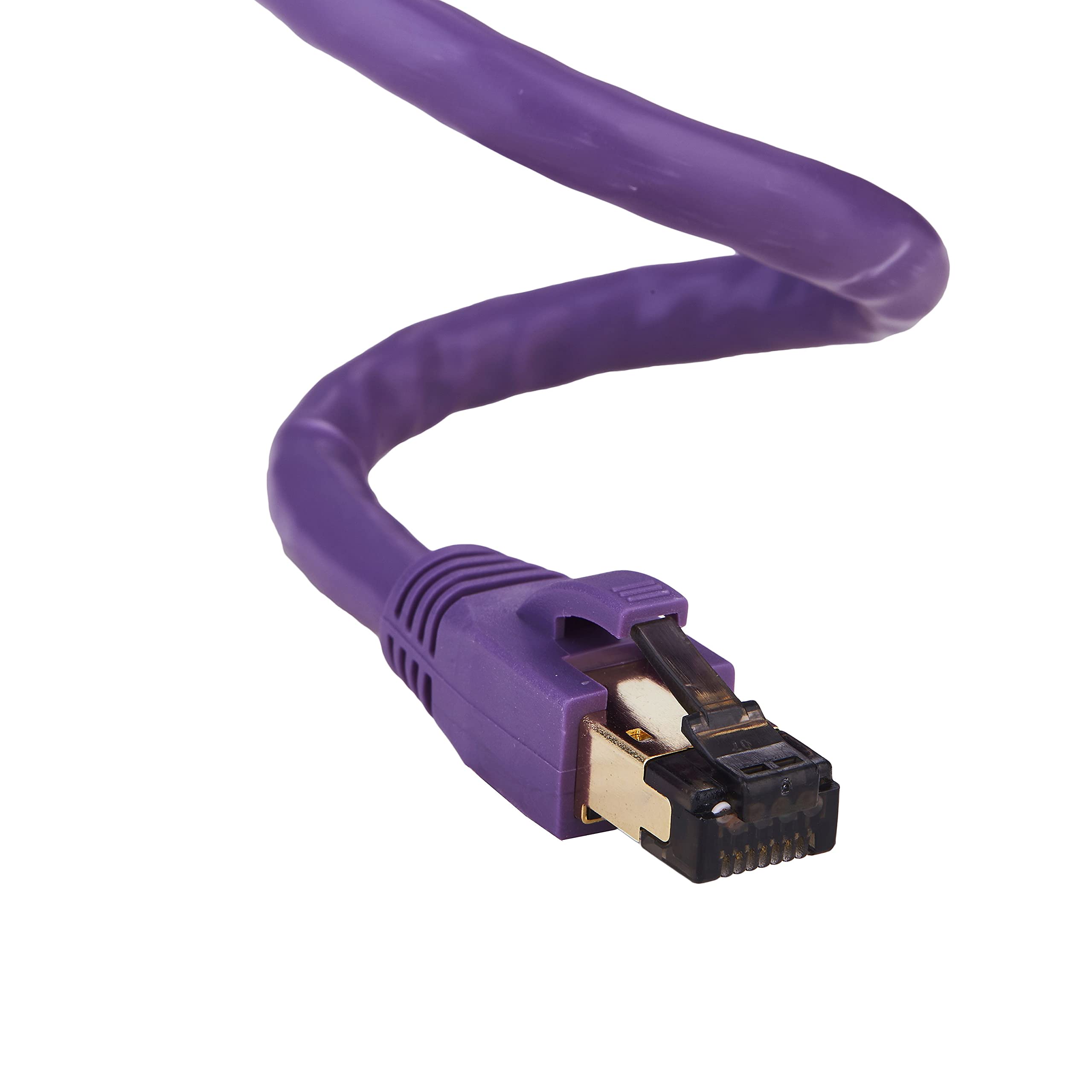 Cables Direct Online Cat8 Purple 1FT SFTP Ethernet Patch Cable 26AWG Copper Fluke Certified Wire