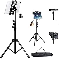 Tablet Tripod for iPad Pro Floor Stand Tripod Mount for Surface Pro Samsung Tab S9+ Holder Stand w. Remote 360° Rotating Adjustable 68