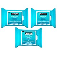HydroBoost Facial Cleansing & Makeup Remover Wipes with Hyaluronic Acid, Hydrating Pre-Moistened Face Towelettes to Cleanse & Remove Dirt, Makeup & Impurities, 25 count,(pack of 3)