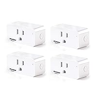 SYLVANIA Wifi Smart Plug, Voice Control, Compatible with Alexa and Google Home, Timer, On/Off, White - 4 Pack (75703)