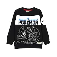 Pokemon Boy's Black Neon Pokeball Pocket Characters Sweatshirt (5-6 Years)
